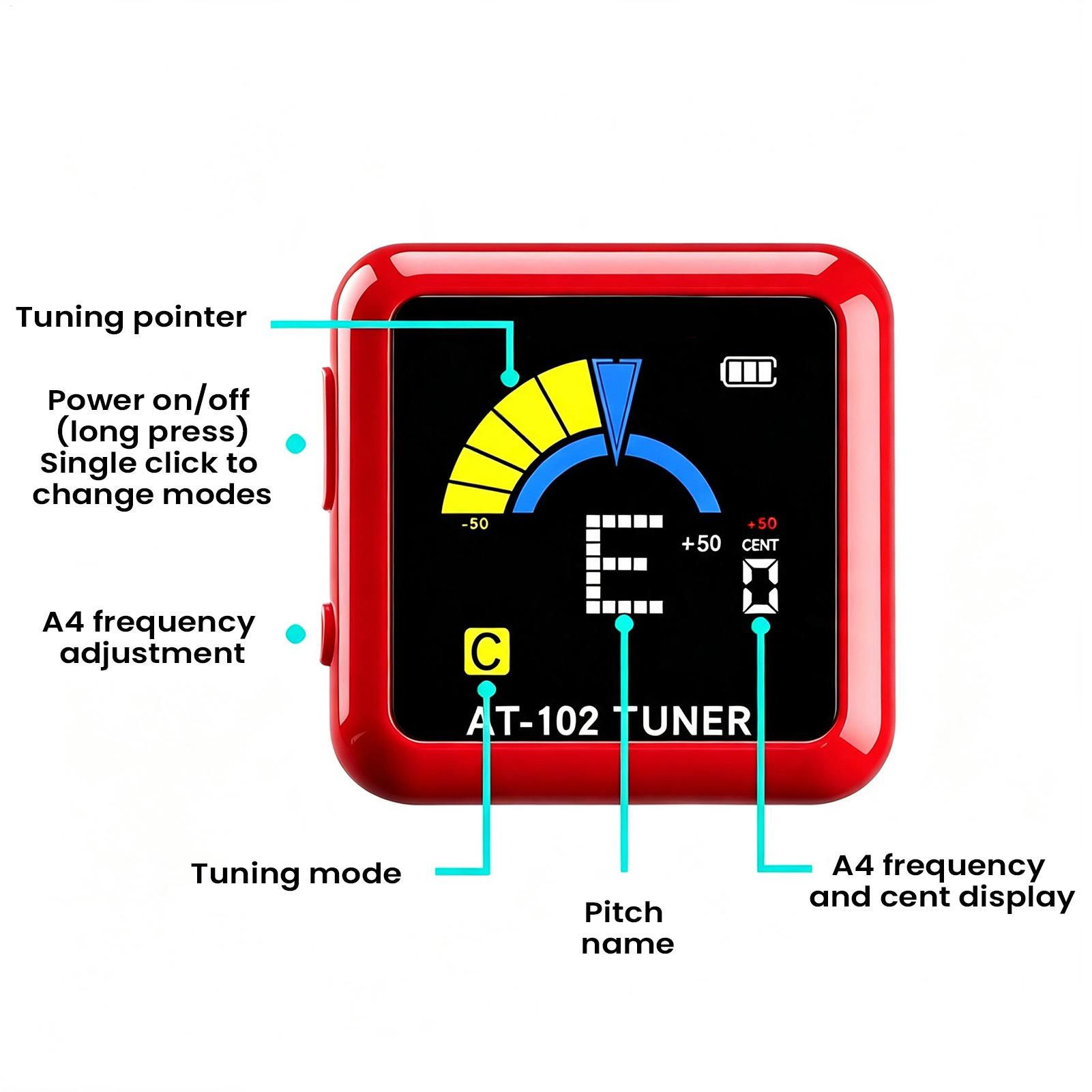 Guitar Tuner Clip - Accordeur de guitare à pince rechargeable,