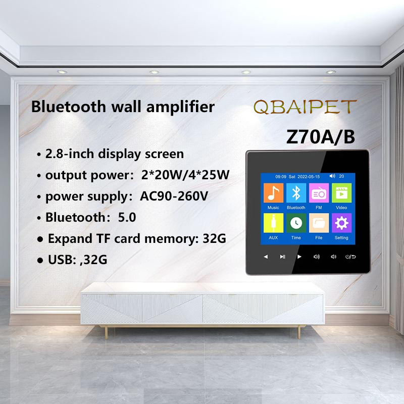 Audio Music For Background - Amplificateur mural Bluetooth pour la maison,