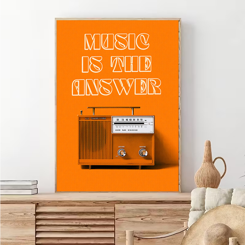 Audio Music For Background - Tableau mural vintage sur toile sans